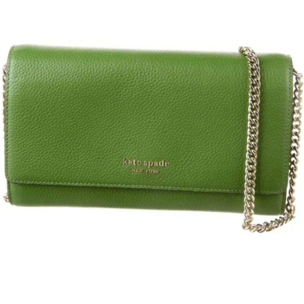 KATE SPADE ♠️ NEW YORK LINK LEATHER CROSSBODY BAG 💚 ( GREEN ) ..... - Picture 16 of 16